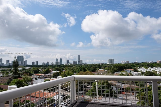 balcony featuring a view of skyline