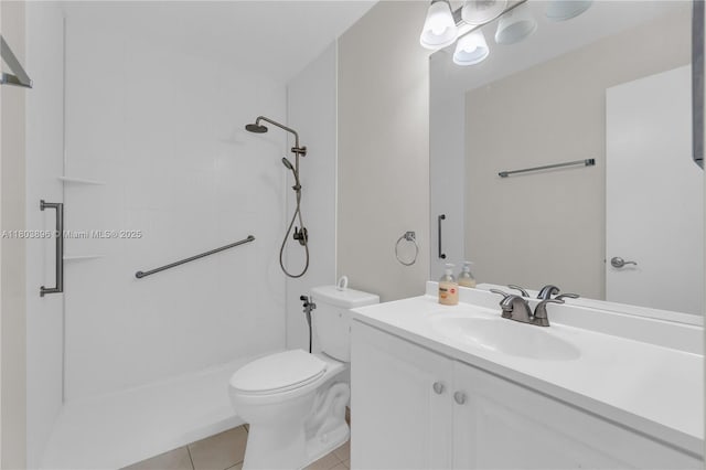 9813 SW 57th St, Cooper City, FL 33328 - bathroom with tile patterned floors, walk in shower, vanity, and toilet