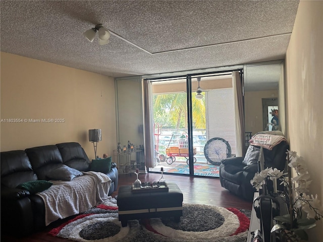 1820 N 81st Ave Unit 3310, North Lauderdale, FL 33068 - living room with wood finished floors and a textured ceiling