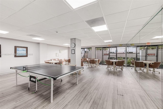 300 Bayview Dr Unit 812, Sunny Isles Beach, FL 33160 - playroom with light wood-type flooring and a paneled ceiling