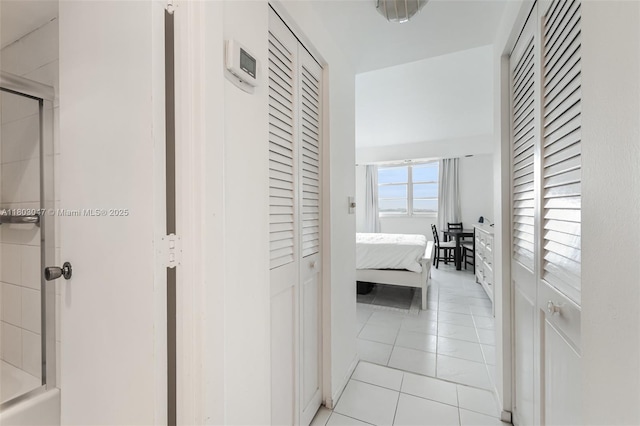 300 Bayview Dr Unit 812, Sunny Isles Beach, FL 33160 - hallway with light tile patterned floors