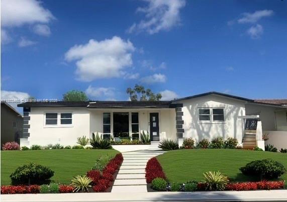 2021 N 53rd Ave, Hollywood, FL 33021 - ranch-style home featuring stucco siding and a front lawn