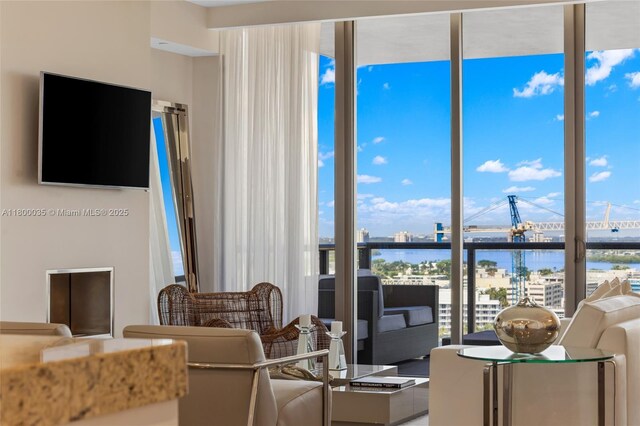 9705 Collins Ave Unit 1805N, Bal Harbour, FL 33154 - living area with a water view