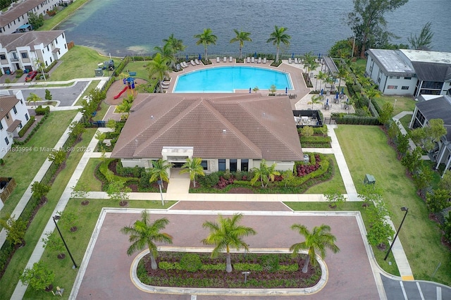 21408 NE 2nd Path, Miami, FL 33179 - bird's eye view of a large body of water and a pool area
