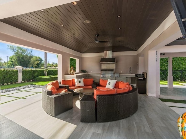 3310 Granada Blvd, Coral Gables, FL 33134 - view of patio / terrace with area for grilling, outdoor lounge area, and a sink