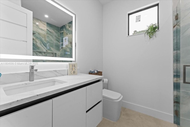 4623 7th St W, Lehigh Acres, FL 33971 - full bath with a shower stall, vanity, and toilet