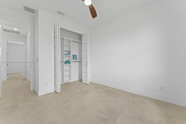 4623 7th St W, Lehigh Acres, FL 33971 - unfurnished bedroom featuring baseboards, a closet, attic access, light carpet, and a ceiling fan