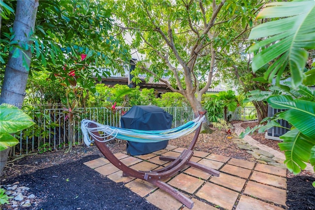 view of patio with a fenced backyard