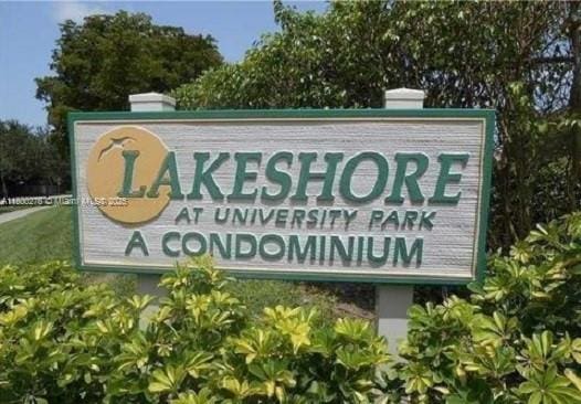 view of community sign