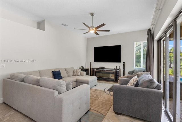 112 SW N Danville Cir, Port St Lucie, FL 34953 - living room featuring ceiling fan