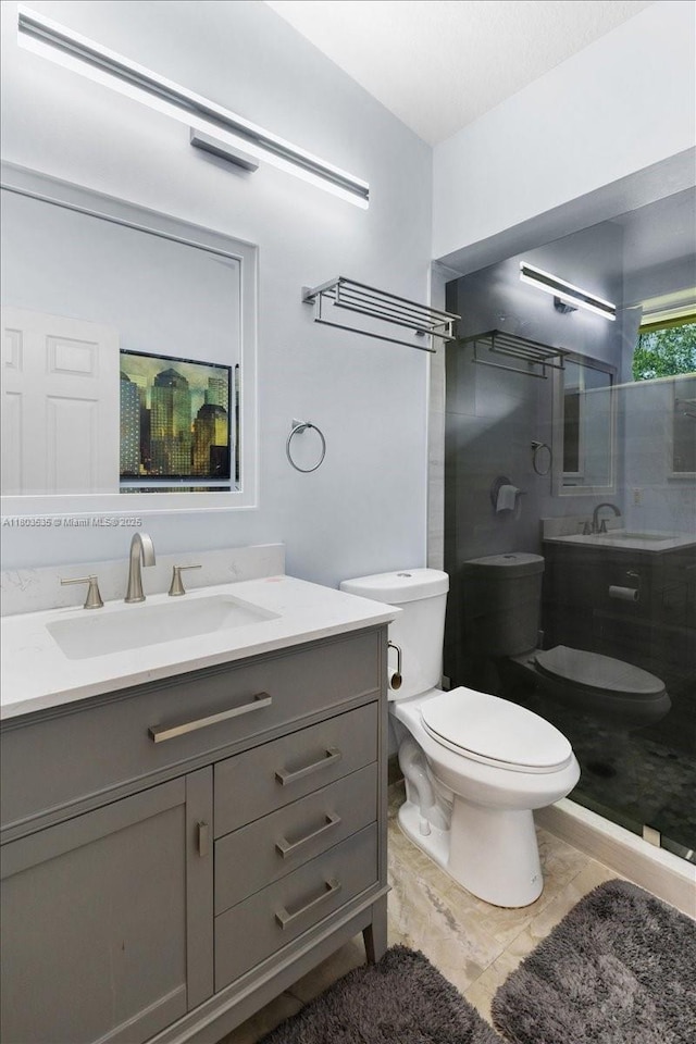 112 SW N Danville Cir, Port St Lucie, FL 34953 - bathroom featuring a shower stall, toilet, and vanity