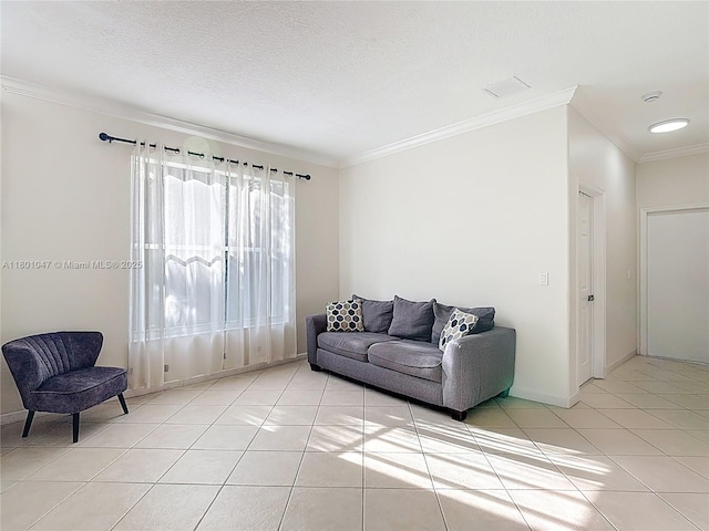 16435 SW 27th St, Miramar, FL 33027 - living area with ornamental molding, light tile patterned floors, and baseboards