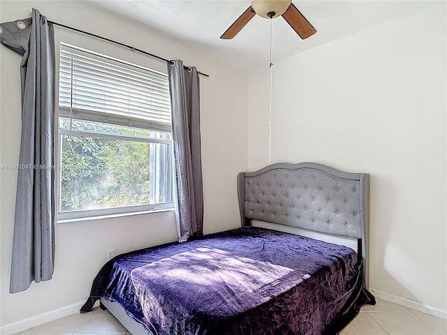 16435 SW 27th St, Miramar, FL 33027 - bedroom featuring tile patterned flooring, ceiling fan, and baseboards