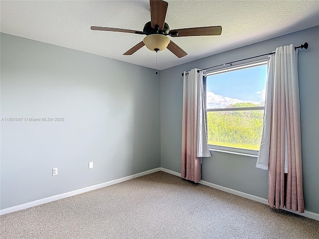 16435 SW 27th St, Miramar, FL 33027 - unfurnished room featuring carpet floors, a ceiling fan, baseboards, and a textured ceiling