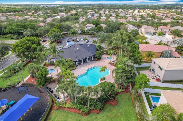 16435 SW 27th St, Miramar, FL 33027 - aerial perspective of suburban area with a pool