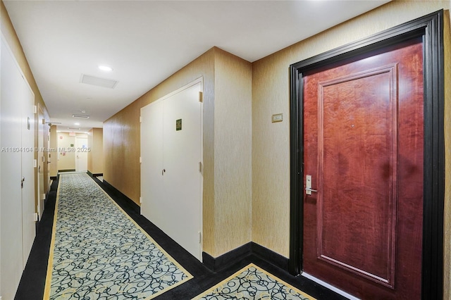 3200 N Ocean Blvd Unit 1206, Fort Lauderdale, FL 33308 - hall featuring baseboards and recessed lighting