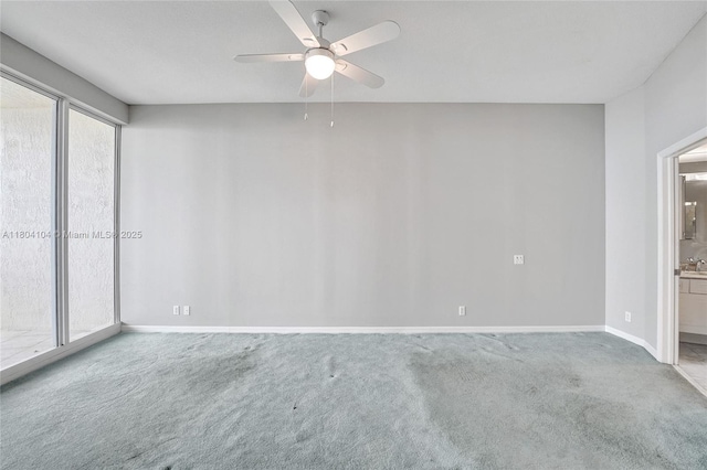 3200 N Ocean Blvd Unit 1206, Fort Lauderdale, FL 33308 - carpeted empty room with ceiling fan, baseboards, and a sink