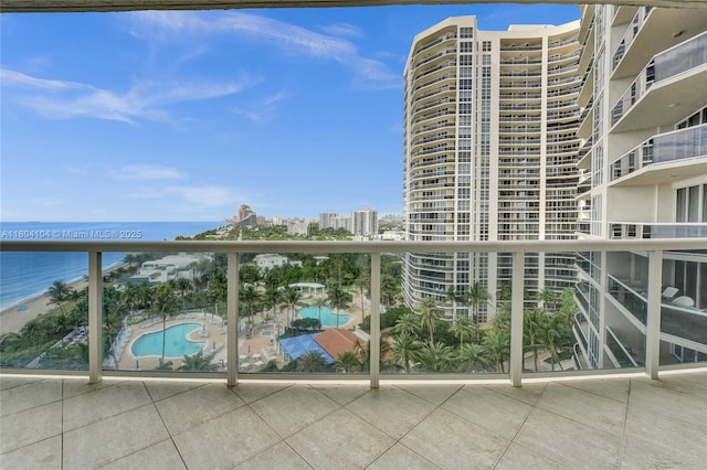 3200 N Ocean Blvd Unit 1206, Fort Lauderdale, FL 33308 - balcony featuring view of pool, a view of city, and a water view