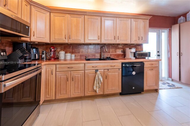 22226 SW 65th Ter, Boca Raton, FL 33428 - kitchen featuring appliances with stainless steel finishes, a sink, tasteful backsplash, and light countertops