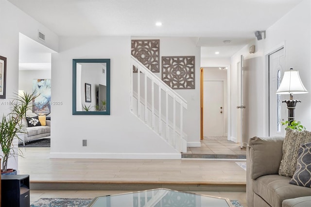 5630 W Waterford Dr, Davie, FL 33331 - stairway with wood finished floors, baseboards, and recessed lighting