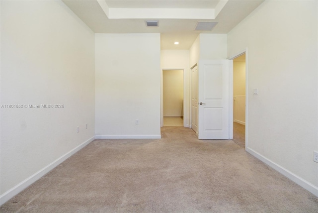 11094 W 33rd Way, Hialeah, FL 33018 - unfurnished bedroom with light colored carpet, baseboards, a raised ceiling, a spacious closet, and recessed lighting