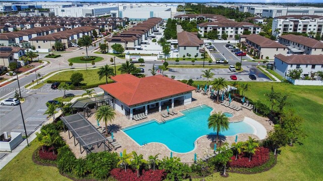 11094 W 33rd Way, Hialeah, FL 33018 - drone / aerial view of a pool area