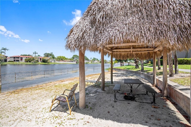 900 Colony Point Cir Unit 523, Pembroke Pines, FL 33026 - water view featuring fence and a gazebo