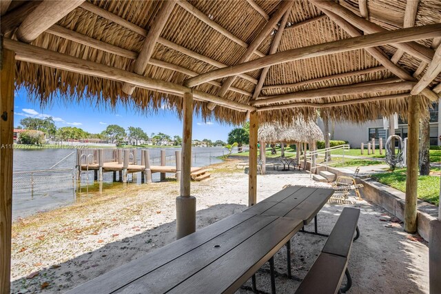 900 Colony Point Cir Unit 523, Pembroke Pines, FL 33026 - view of patio / terrace featuring a gazebo and a water view