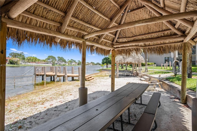 900 Colony Point Cir Unit 523, Pembroke Pines, FL 33026 - view of patio / terrace featuring a gazebo and a water view