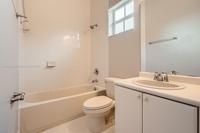 17668 SW 135th Ct, Miami, FL 33177 - full bathroom featuring toilet, shower / tub combination, vanity, and tile patterned floors