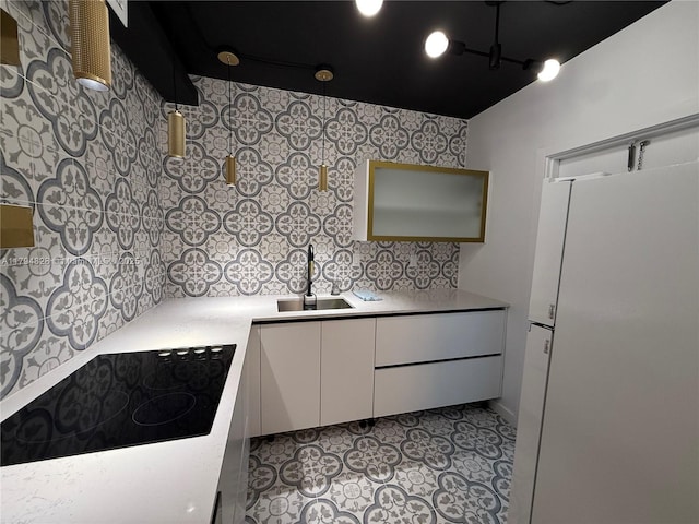 3209 S Ocean Dr Unit 2M, Hallandale Beach, FL 33009 - bathroom featuring a sink and wallpapered walls