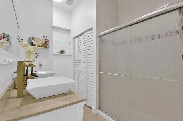 12202 SW 216th St, Miami, FL 33170 - full bath featuring a shower stall, vanity, and tile patterned flooring
