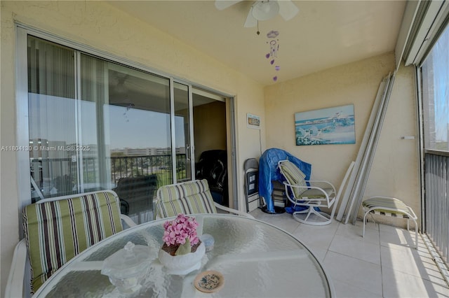 170 SE 5th Ave Unit 505, Dania Beach, FL 33004 - sunroom / solarium featuring outdoor dining area and a ceiling fan