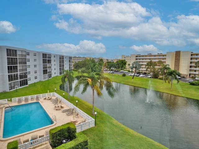170 SE 5th Ave Unit 505, Dania Beach, FL 33004 - community pool featuring a water view and a patio area