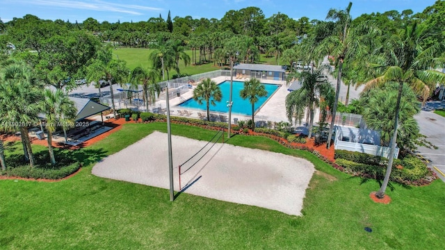 6077 Azalea Cir, West Palm Beach, FL 33415 - aerial view of a pool and a tree filled landscape