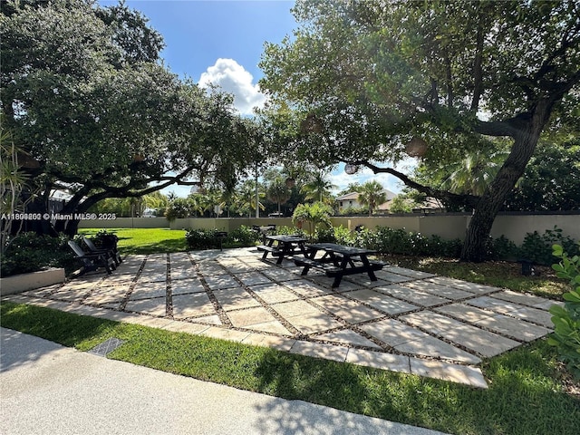 601 Ives Dairy Rd Unit 401-8, Miami, FL 33179 - view of patio with a fenced backyard and outdoor dining area