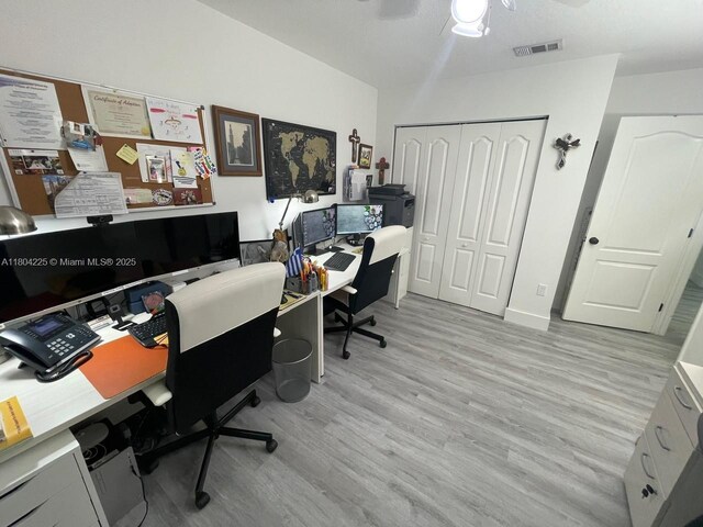 17201 SW 143rd Ct, Miami, FL 33177 - office with wood finished floors and a ceiling fan