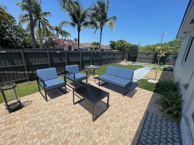17201 SW 143rd Ct, Miami, FL 33177 - view of patio / terrace featuring a fenced backyard and an outdoor hangout area