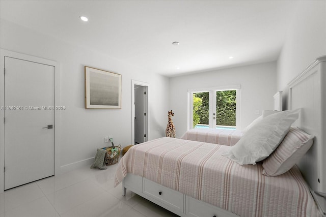 3020 Alton Rd, Miami Beach, FL 33140 - bedroom with tile patterned flooring, recessed lighting, and baseboards