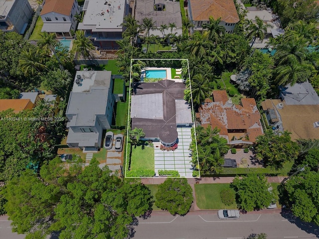 3020 Alton Rd, Miami Beach, FL 33140 - aerial perspective of suburban area with a pool