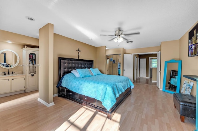 9465 SW 146th Ct, Miami, FL 33186 - bedroom with light wood-type flooring, baseboards, and a ceiling fan