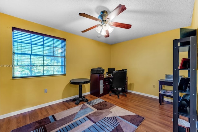 9465 SW 146th Ct, Miami, FL 33186 - office space with wood finished floors, ceiling fan, and a textured ceiling