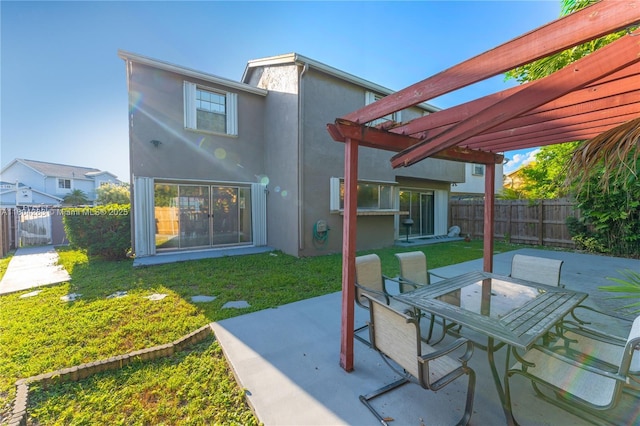 9465 SW 146th Ct, Miami, FL 33186 - fenced backyard featuring a pergola, a patio, and outdoor dining area