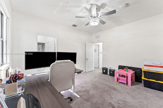 3531 W 104th Ter, Hialeah, FL 33018 - office featuring carpet floors and a ceiling fan
