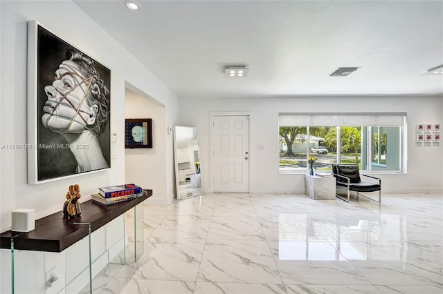 626 S 13th Ave, Hollywood, FL 33019 - foyer with marble finish floors, baseboards, and recessed lighting