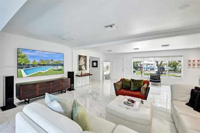 626 S 13th Ave, Hollywood, FL 33019 - living area with light marble finish floors