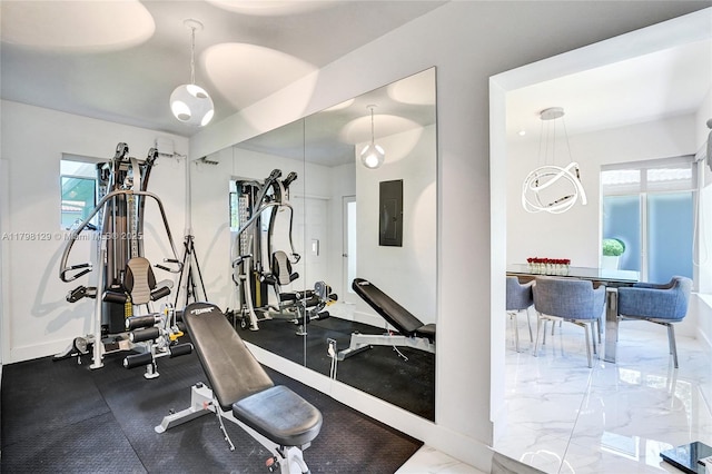626 S 13th Ave, Hollywood, FL 33019 - exercise room featuring plenty of natural light and electric panel