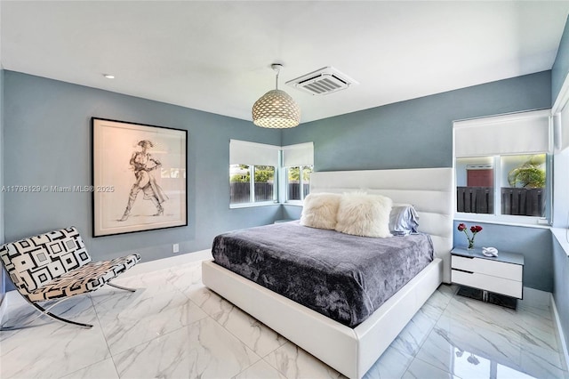 626 S 13th Ave, Hollywood, FL 33019 - bedroom featuring marble look tile flooring, baseboards, and recessed lighting