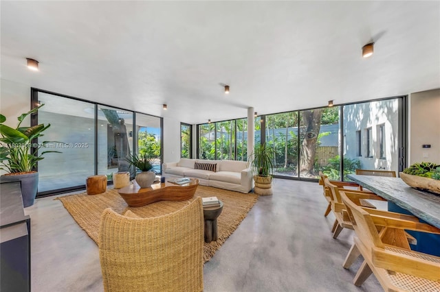 1000 NW 9th Ct, Miami, FL 33136 - living room with a wall of windows and concrete floors