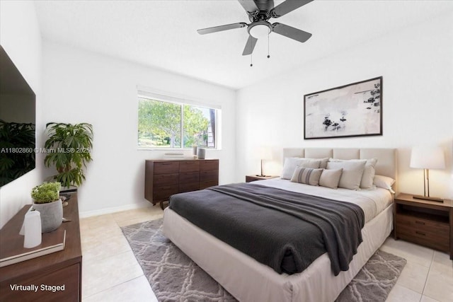 3420 N Pinewalk Dr N Unit 713, Margate, FL 33063 - bedroom with light tile patterned floors and a ceiling fan